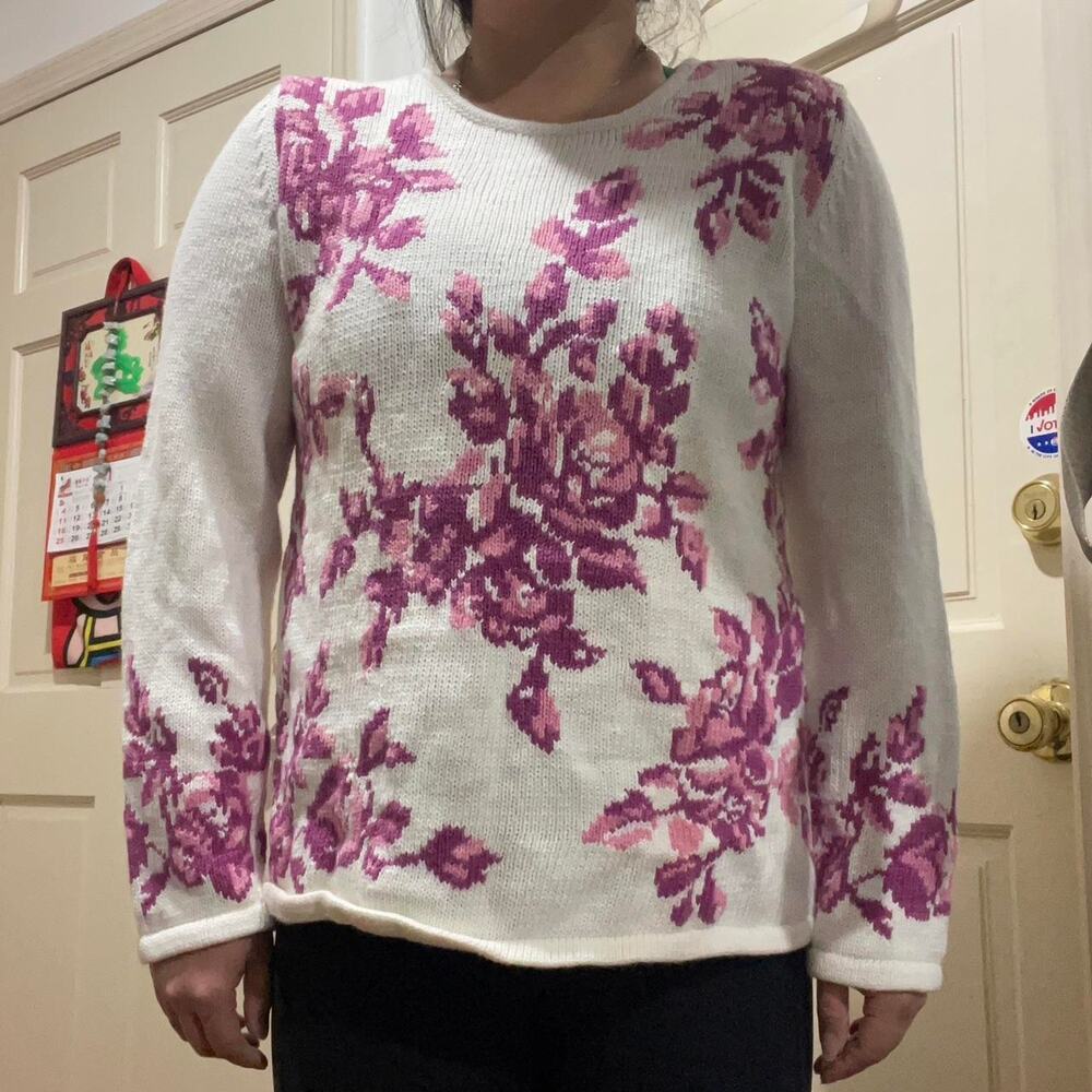 Pink and white vintage floral